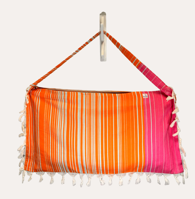 Isle of Palms Pink & Orange Striped Bag