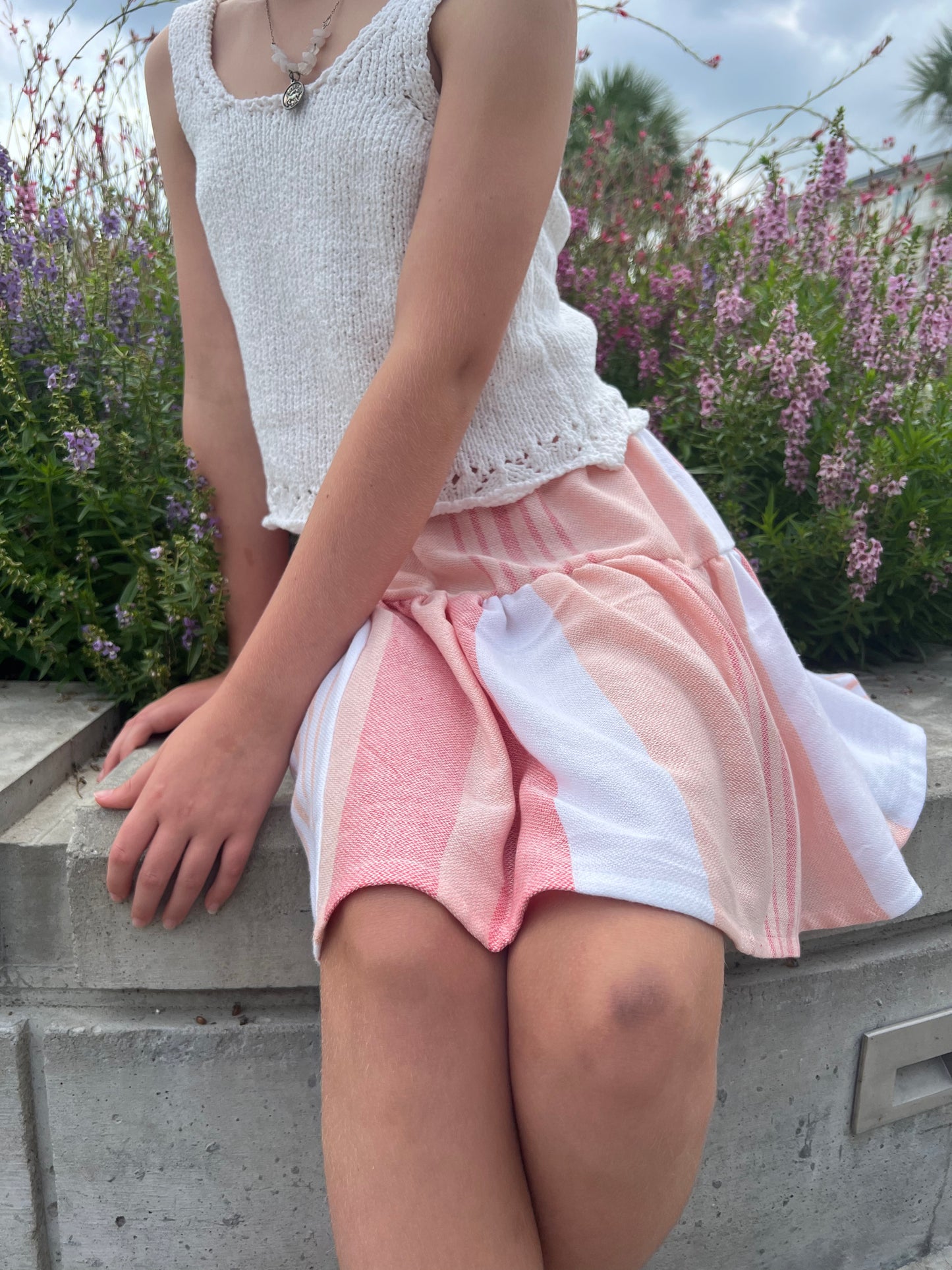 Girl's Greta Skirt in Tan Lines