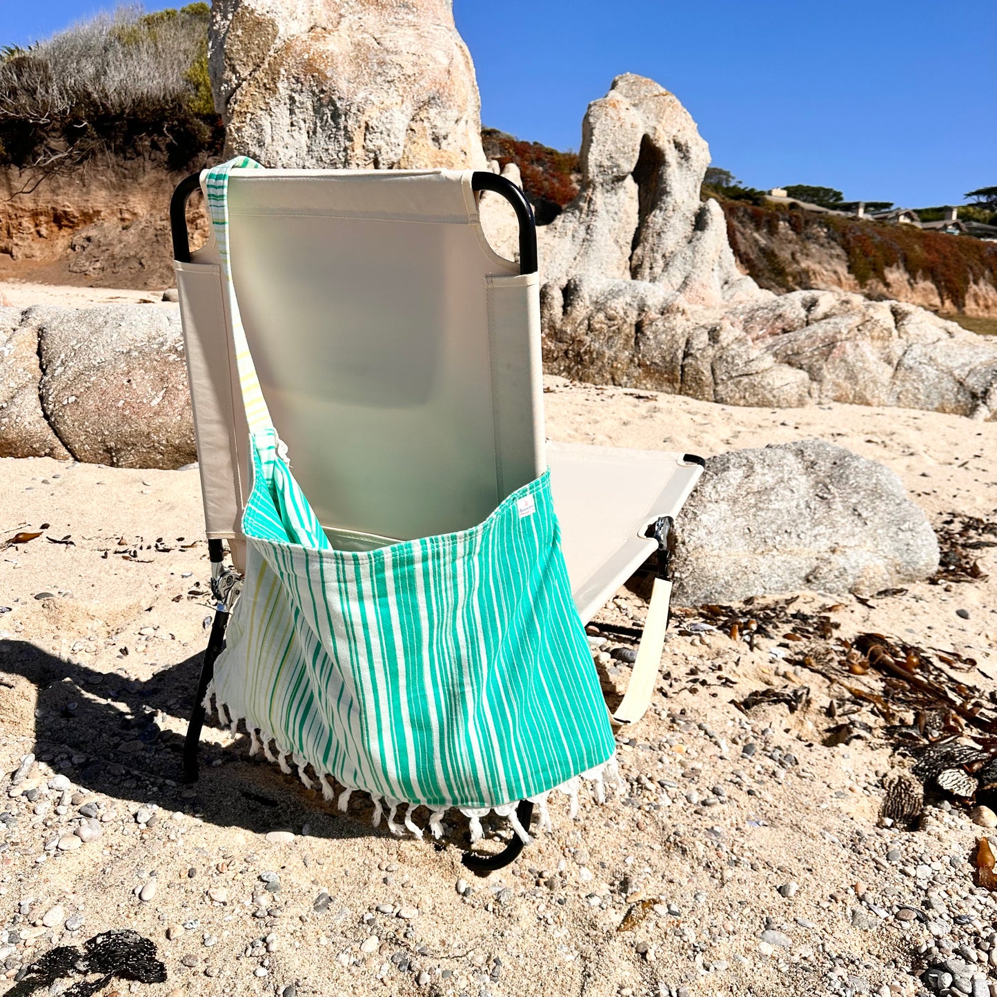 Beachable 3 in 1 Striped Turkish Cotton Tote