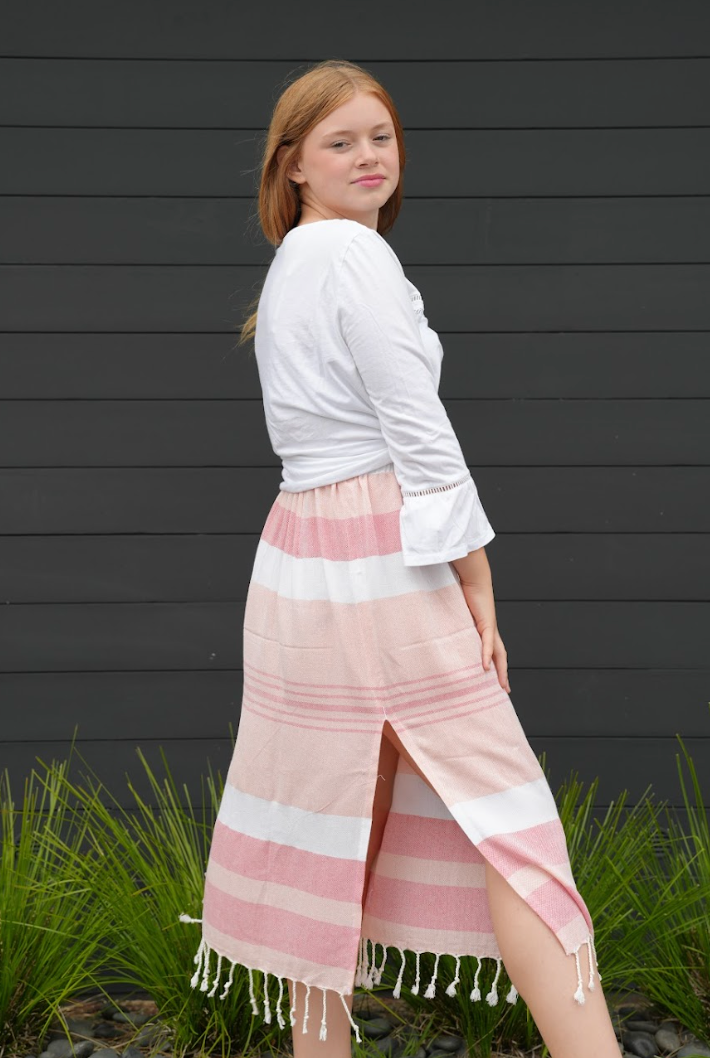 The Midi Skirt in Tan Lines