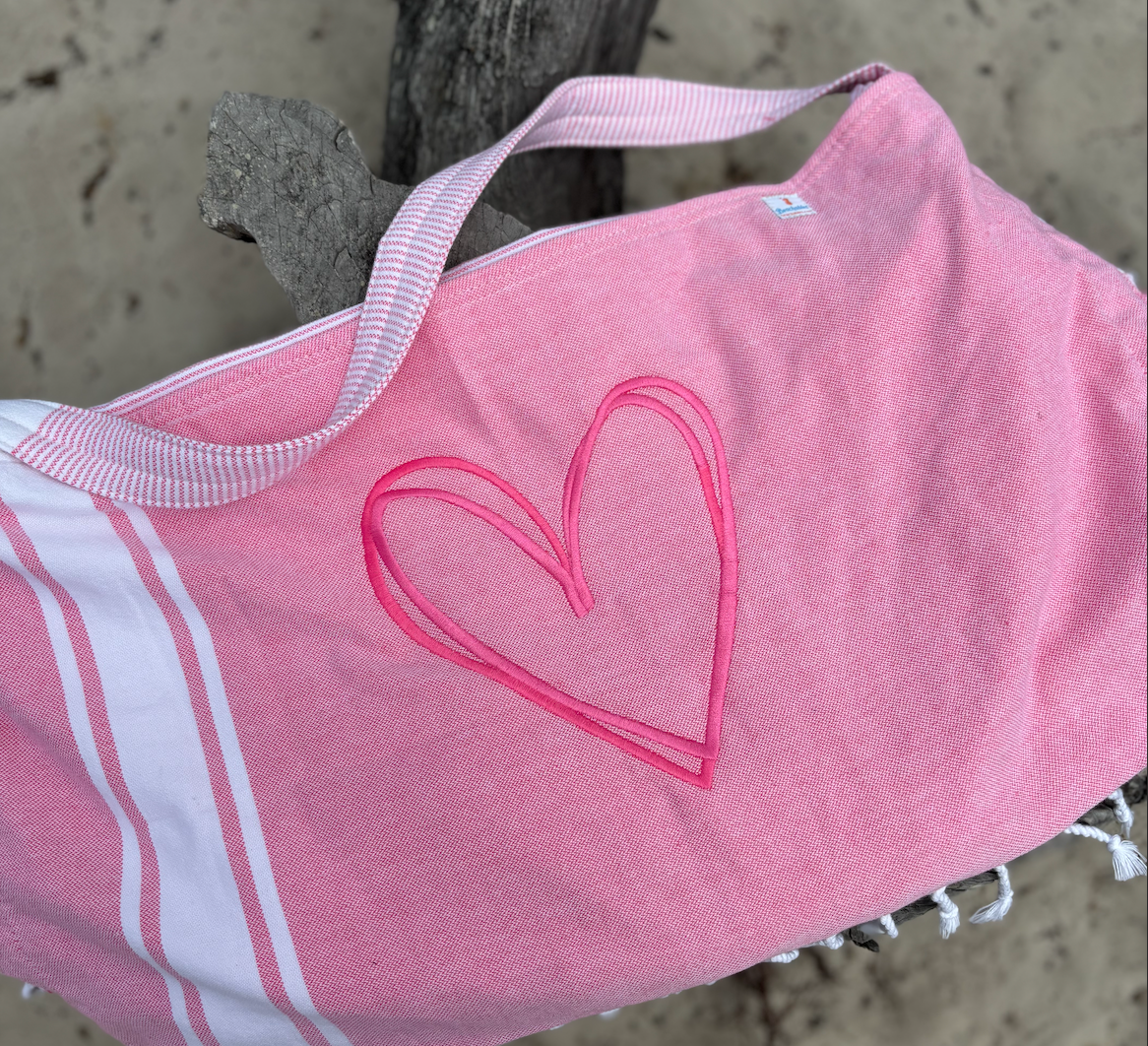 Beachable 3 in 1 Embroidered Turkish Cotton Tote