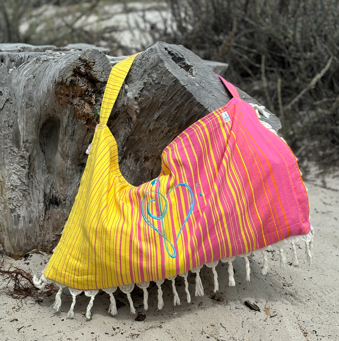 Beachable 3 in 1 Embroidered Turkish Cotton Tote