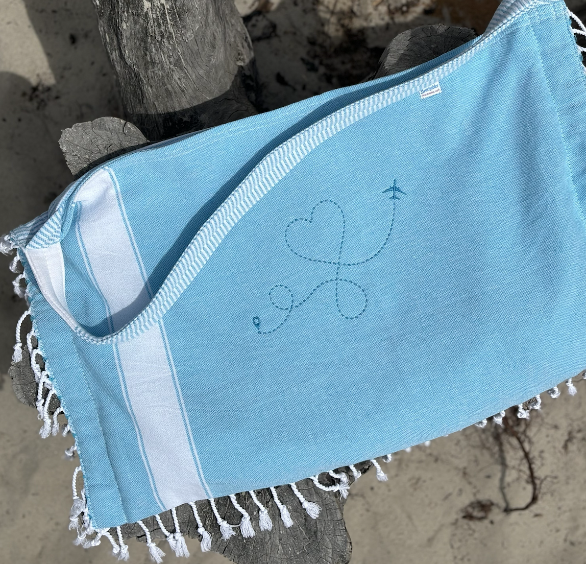 Beachable 3 in 1 Embroidered Turkish Cotton Tote