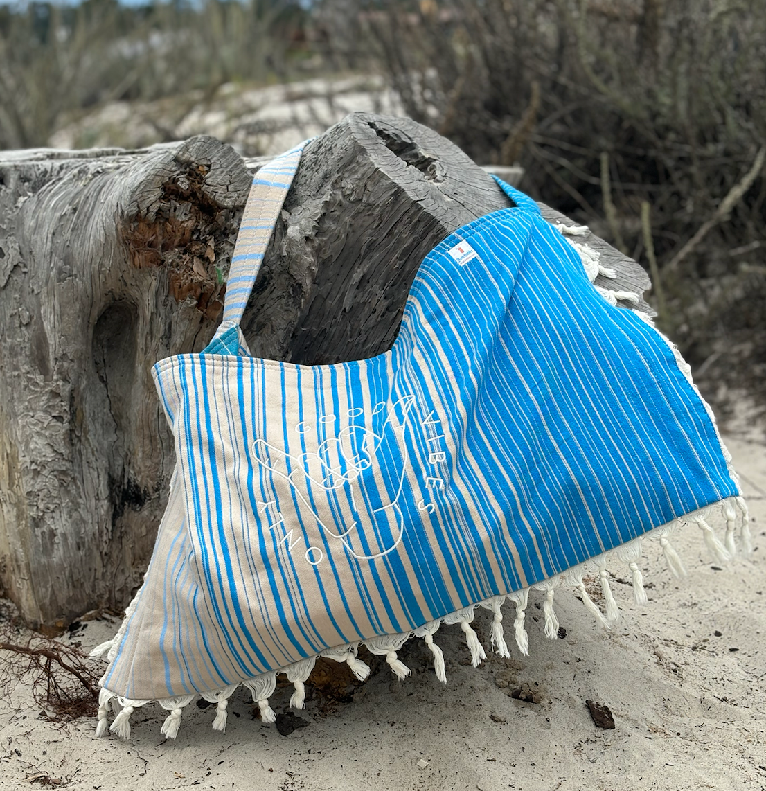 Beachable 3 in 1 Embroidered Turkish Cotton Tote