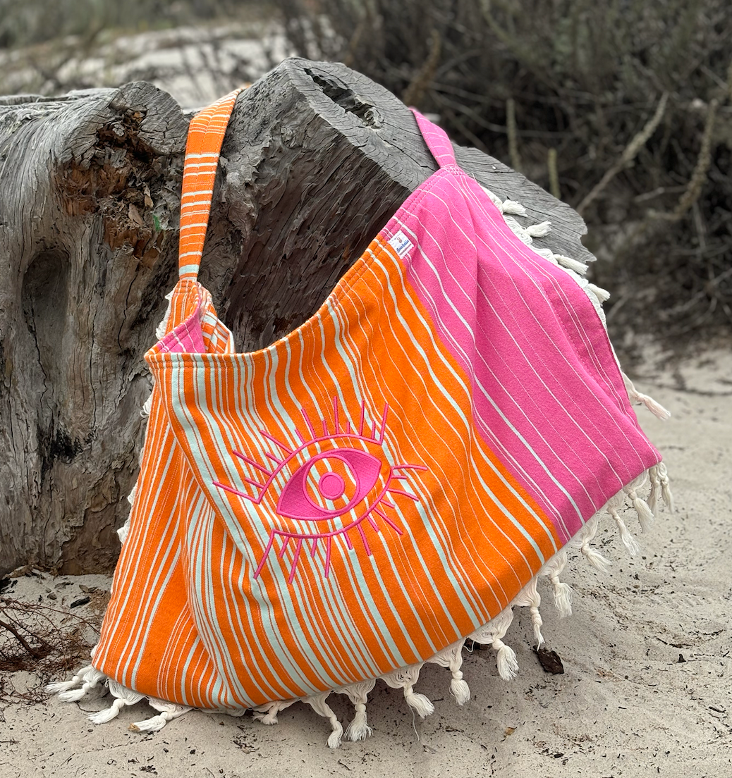 Beachable 3 in 1 Embroidered Turkish Cotton Tote