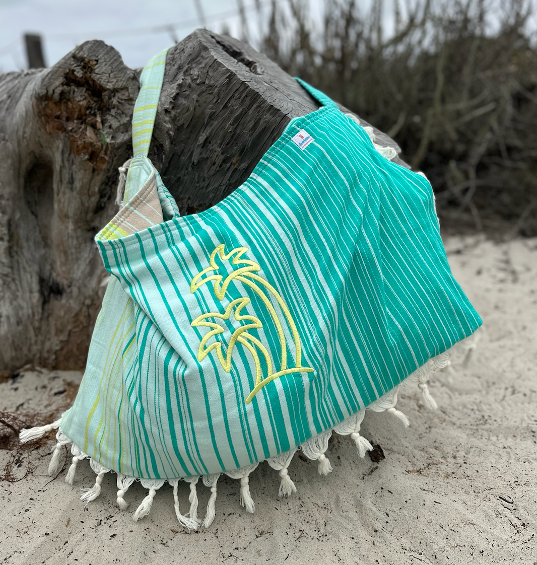 Beachable 3 in 1 Embroidered Turkish Cotton Tote