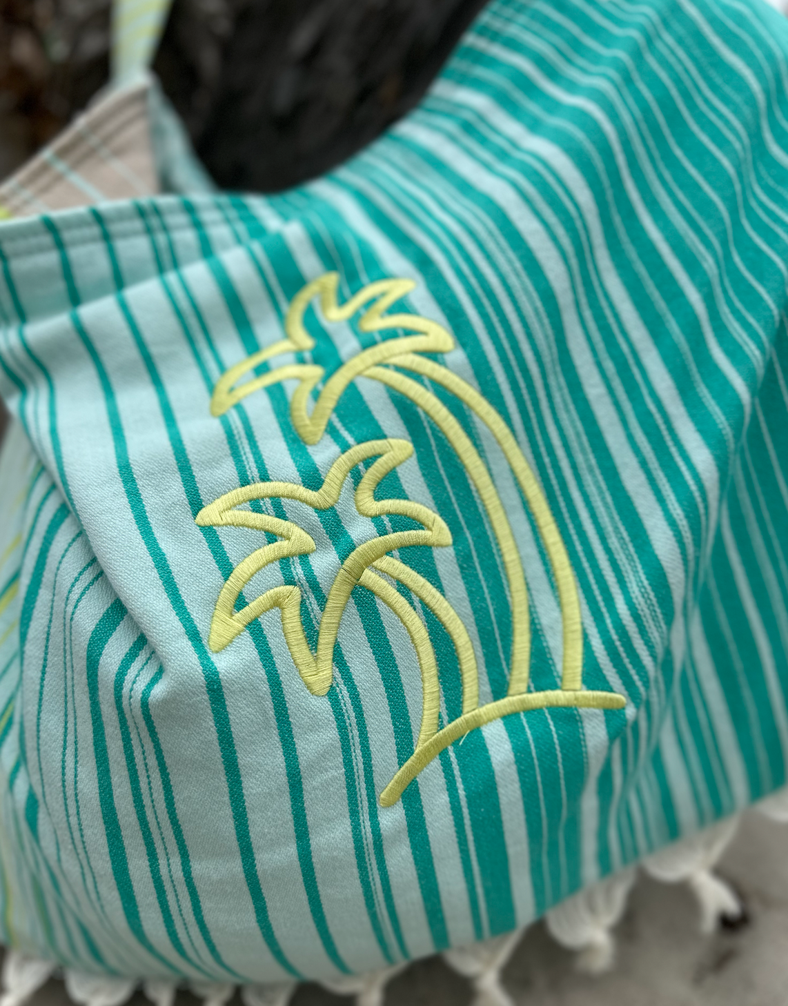 Beachable 3 in 1 Embroidered Turkish Cotton Tote