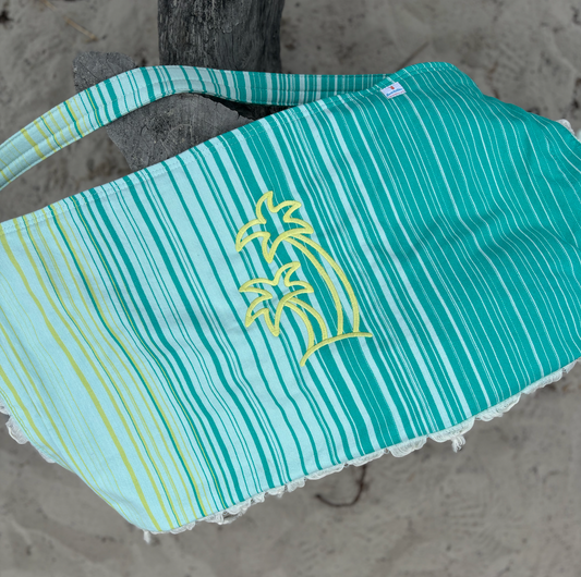 Beachable 3 in 1 Embroidered Turkish Cotton Tote