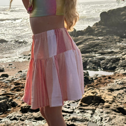 Girl's Greta Skirt in Tan Lines