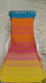 Make It Mine Folly Orange & Blue Striped Beachable Bag