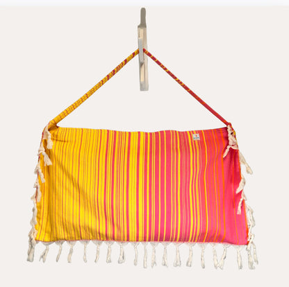 Folly Pink & Yellow Striped Bag