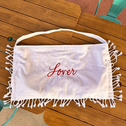 "Lover" Script on White Sands Bag