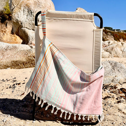 Isle of Palms Pink & Aqua Striped Bag