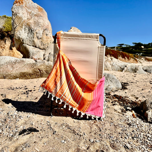 Isle of Palms Pink & Orange Striped Bag