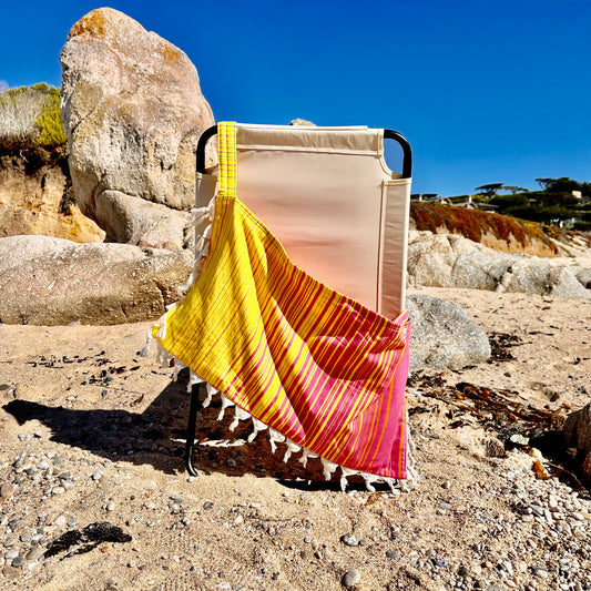 Folly Pink & Yellow Striped Bag