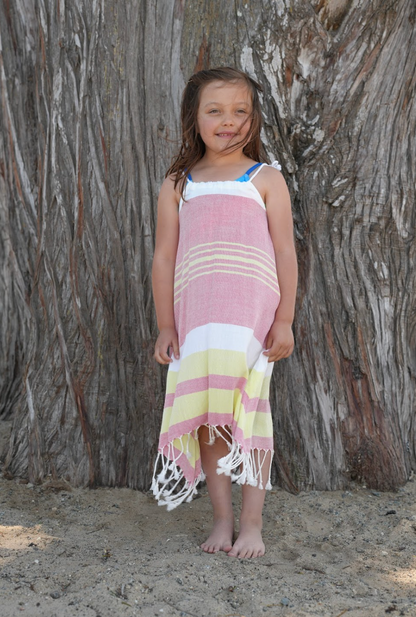 Girls Skipper Dress in Strawberry Margarita