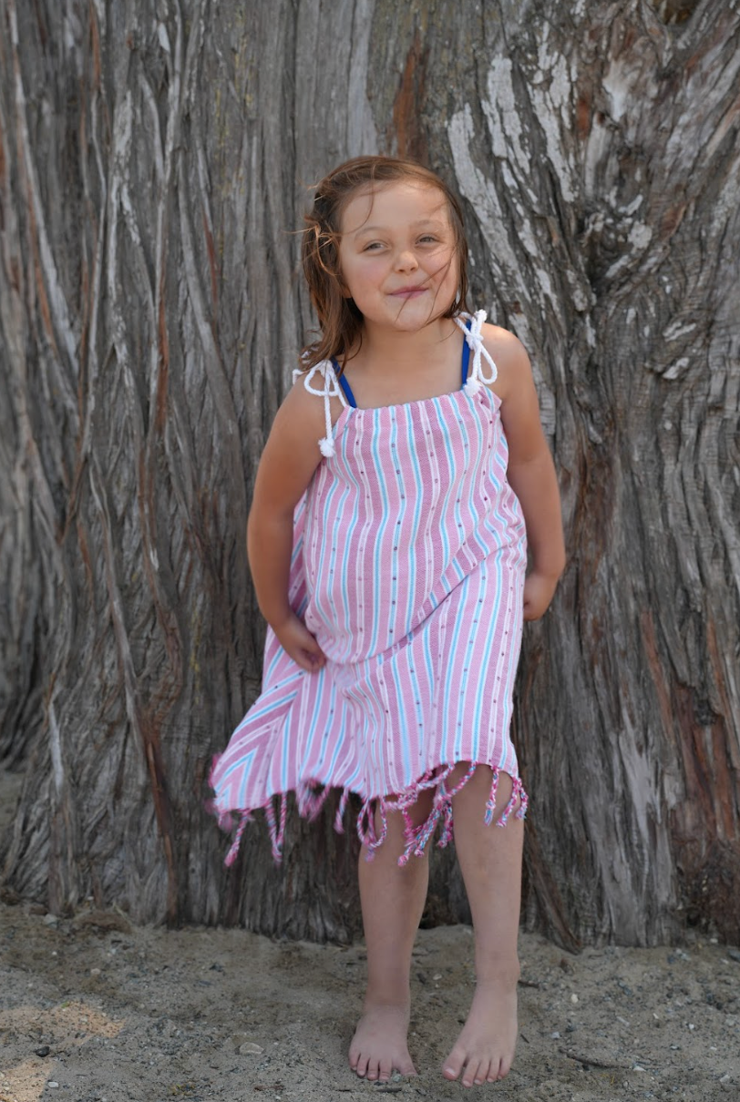 Girls Skipper Dress in Raspberry