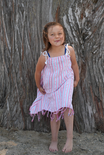 Girls Skipper Dress in Raspberry