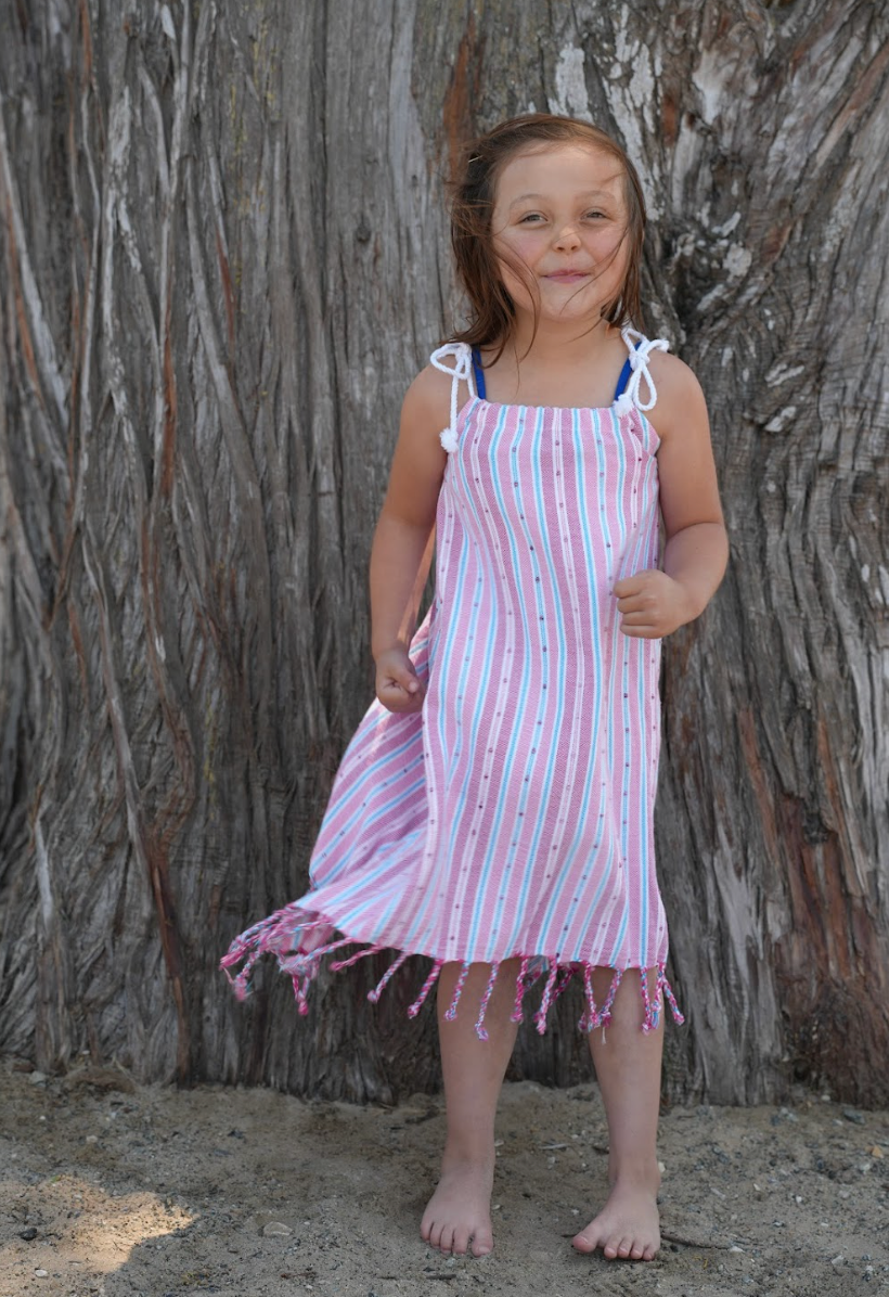 Girls Skipper Dress in Raspberry