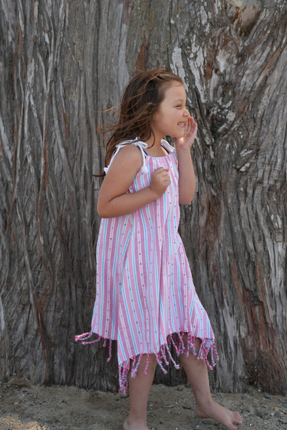 Girls Skipper Dress in Raspberry