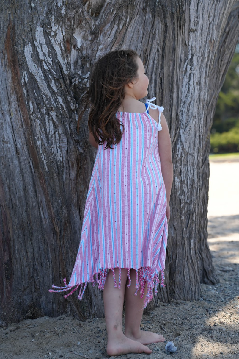 Girls Skipper Dress in Raspberry