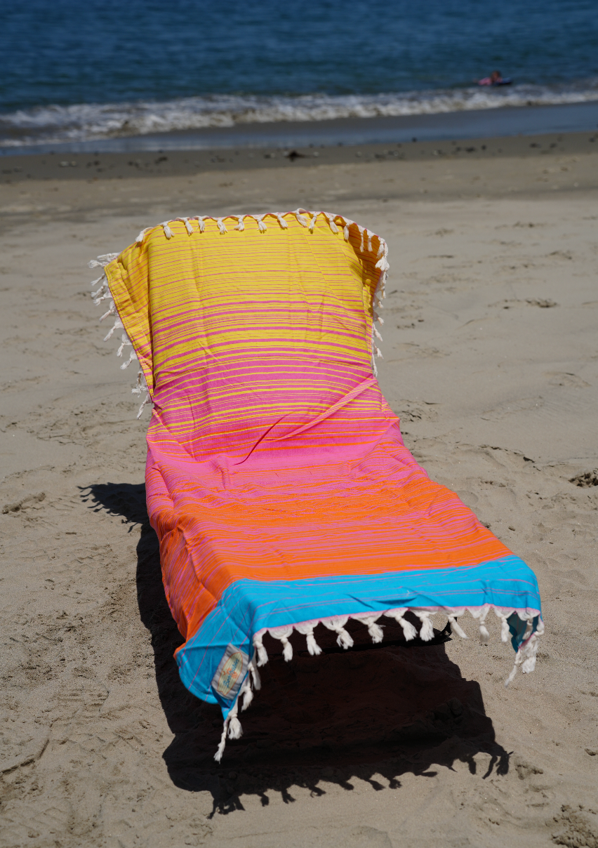 Folly Pink & Yellow Striped Bag