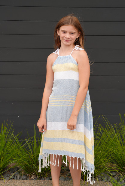 Girls Skipper Dress in Blue Bayou