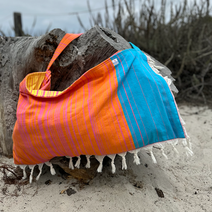 Folly Orange & Blue Striped Bag