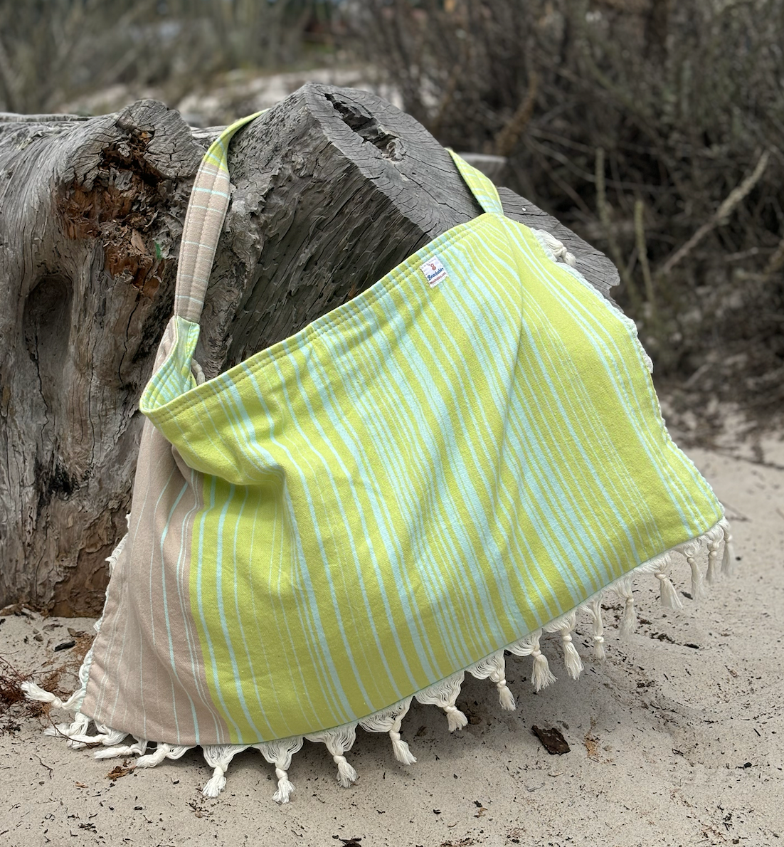 Sullivans Pistachio & Sand Striped Bag