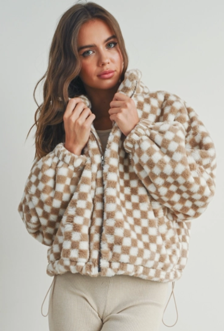 Checker Teddy Fall Jacket