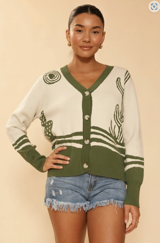 Desert Cactus Knit Cardigan