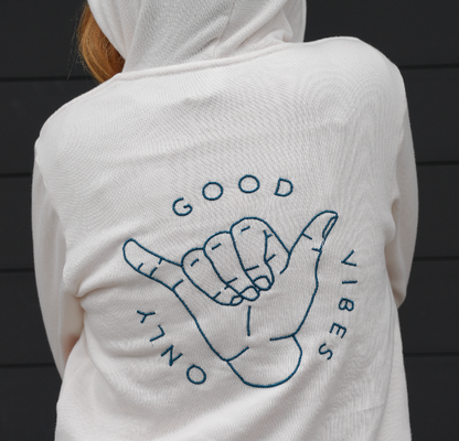 Sweatshirt Hoodie with Good Vibes graphic